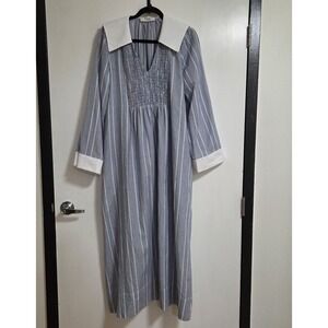 Sea New York Striped Pilgrim Maxi Dress Blue and White Size Large